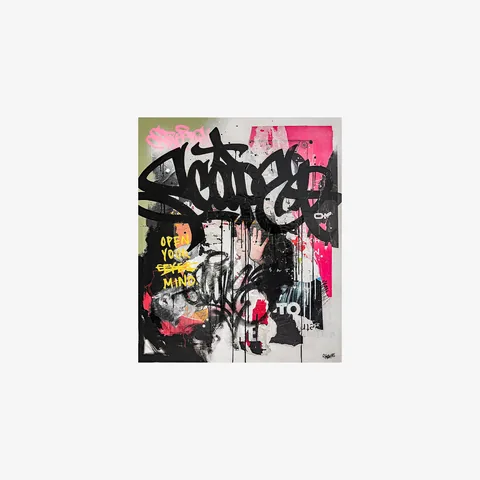 «SCAPE», Mischtechnik auf Leinwand, 2023, 100 × 120 × 4 cm