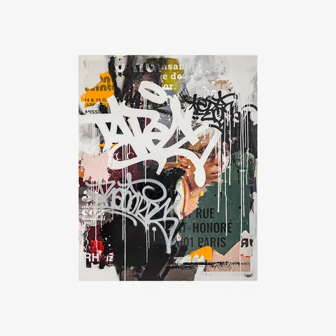 «ERASED TAPES», Mischtechnik auf Leinwand, 2024, 120 × 150 × 4 cm