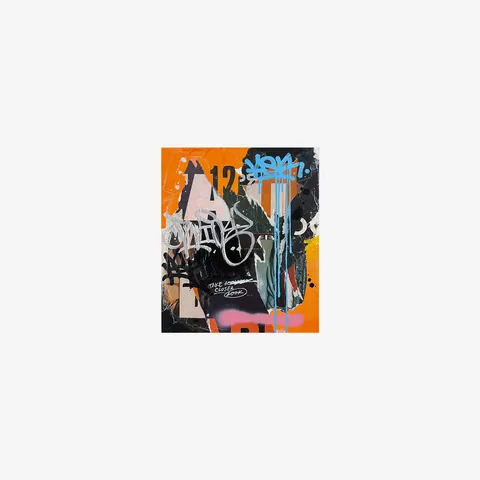 «TWICE», Mischtechnik auf Leinwand, 2025, 20 × 30 × 2 cm