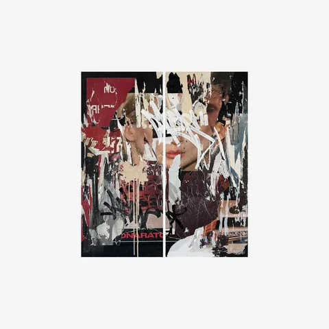 «Archive with no dates», Mischtechnik auf Metall, 2026, 86 × 110 × 4 cm